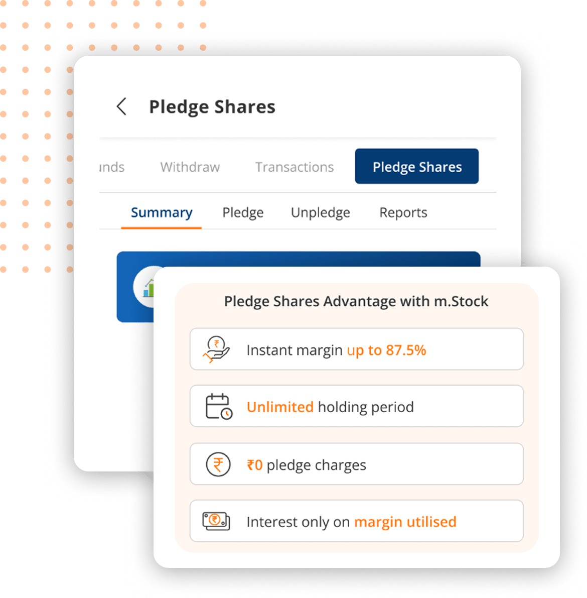 Pledge shares and get up to 87.5% margin