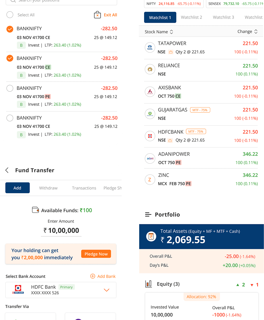 Illustration showing a mobile screen with stock market volume and price alert notifications, highlighting a feature that lets users set real-time alerts for market movements.
