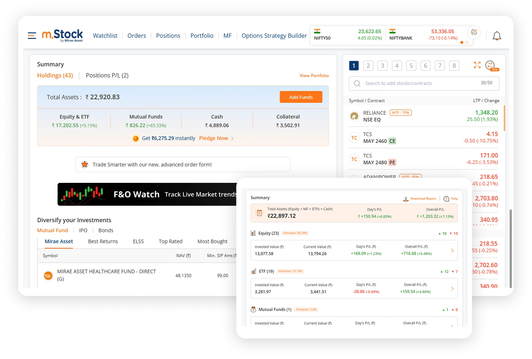 Illustration showing a mobile screen with stock market volume and price alert notifications, highlighting a feature that lets users set real-time alerts for market movements.